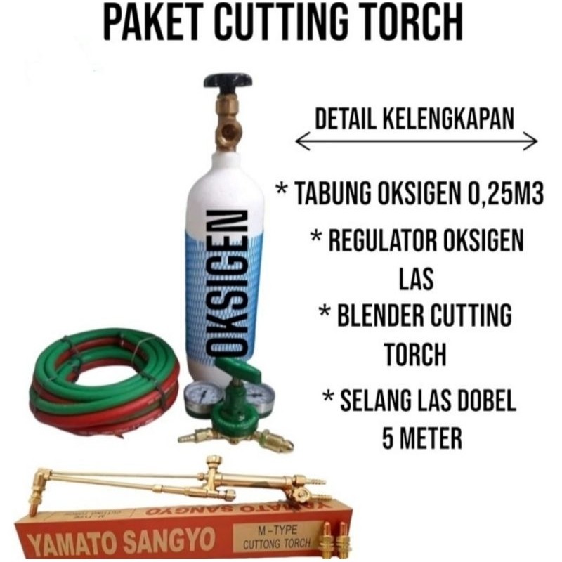 Paket Las Tabung Oksigen Las 0.25m3