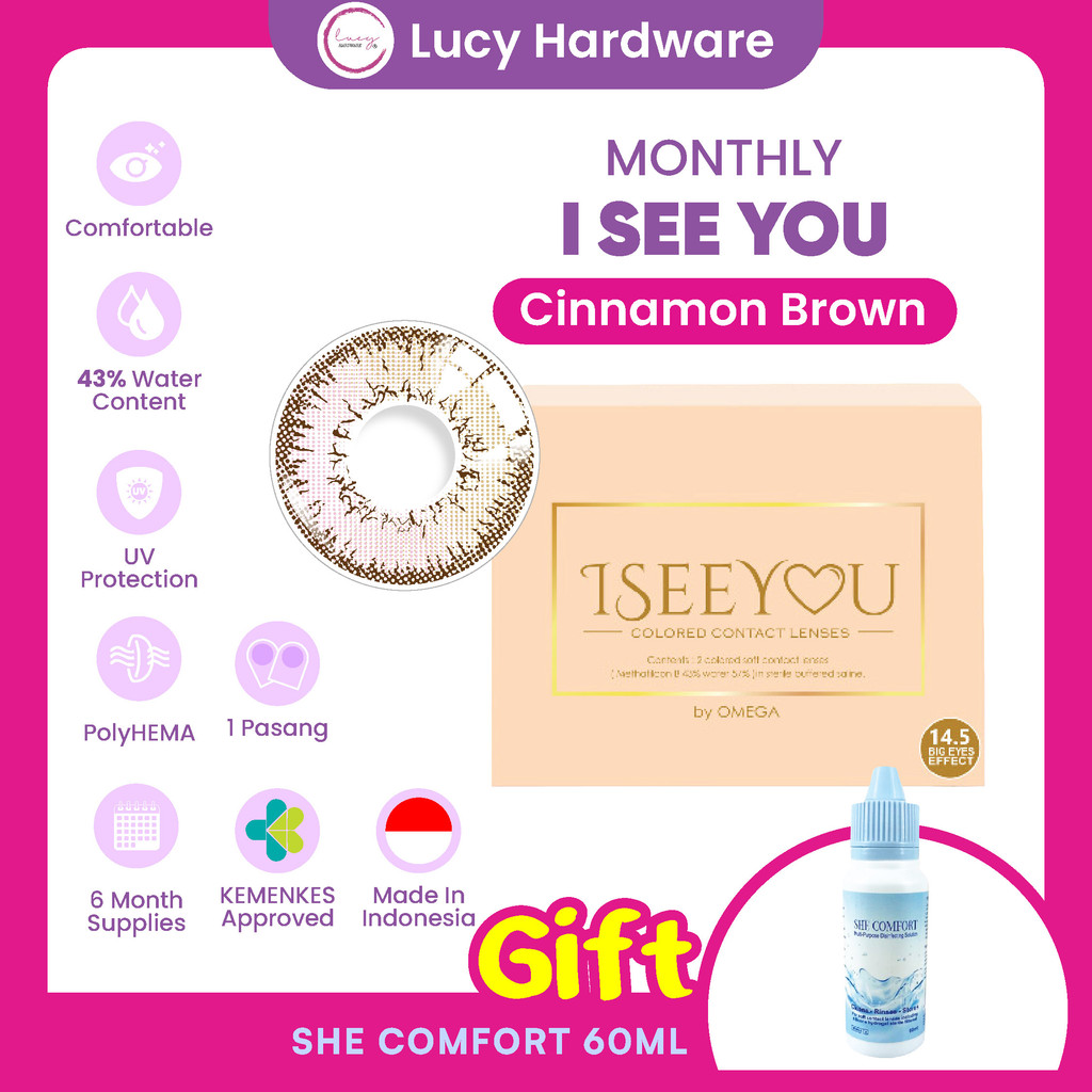 CLEARANCE SALE I See You Cinnamon Brown Bulanan Softlens Warna