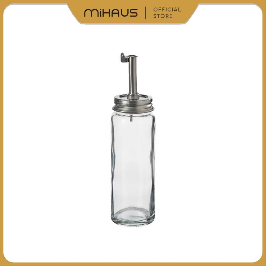 TERLARIS IKEA mihaus CITRONHAJ Botol cuka/minyak, kaca bening/baja tahan karat, 16 cm CI6607