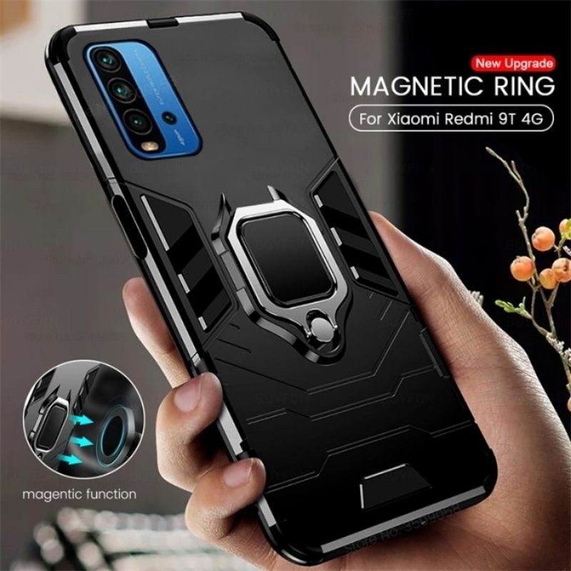 CASE XIAOMI REDMI 9 9T 9C 9A IRING CASE ROBOT ARMOR STANDING PHONE