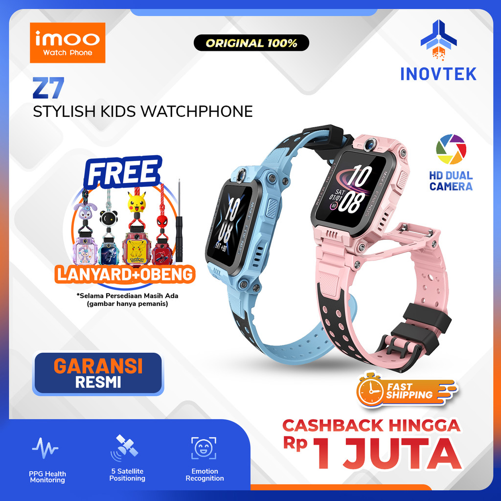 IMOO Kids Watch Phone Z7 | Jam Tangan Pintar Smartwatch Anak | Garansi Resmi - Biru Muda
