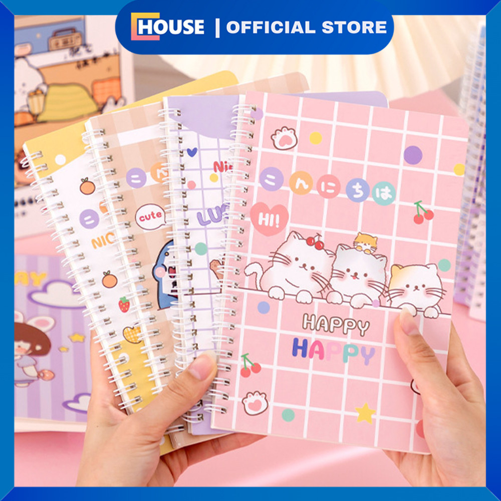 UHOUSE Notebook A5 Ring Karakter / Buku Tulis Sekolah Coil Tebal / Binder Ring A5
