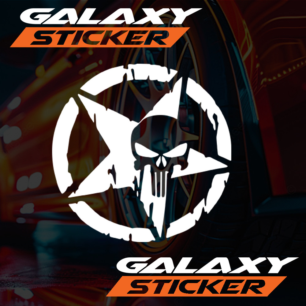 cutting sticker variasi motor mobil logo punisher .stiker tengkorak punisher