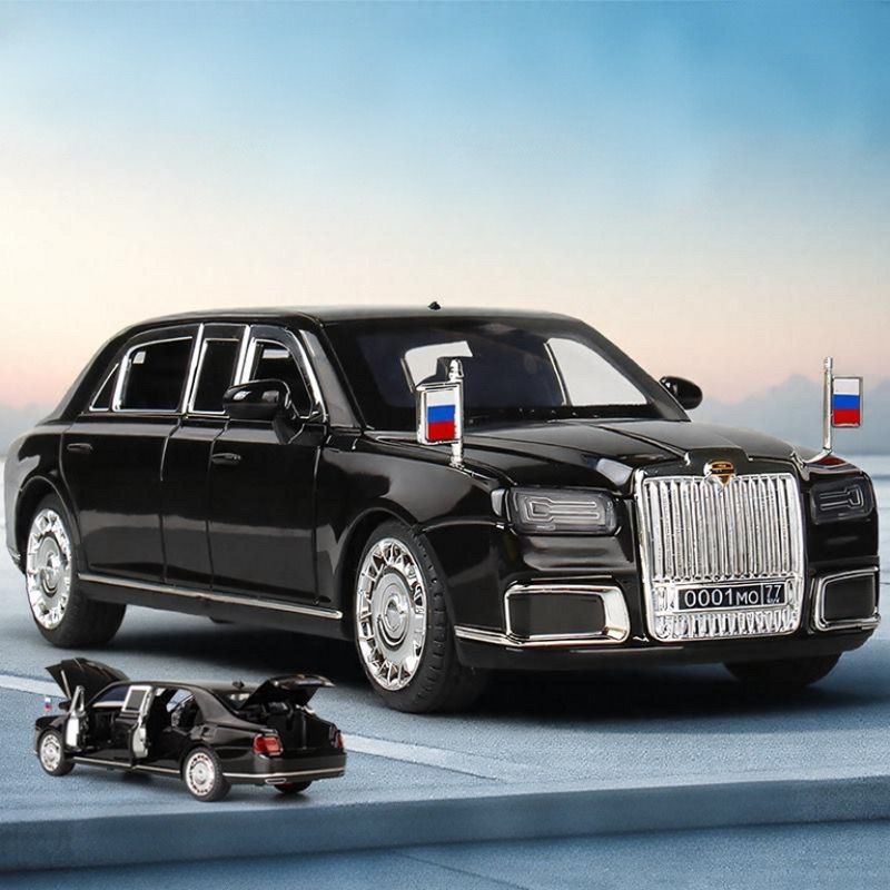 1/24 Aurus Senat Alloy Limousine Luxy Car Model Diecast Metal Bulletproof Vehicle Car Model Simulati