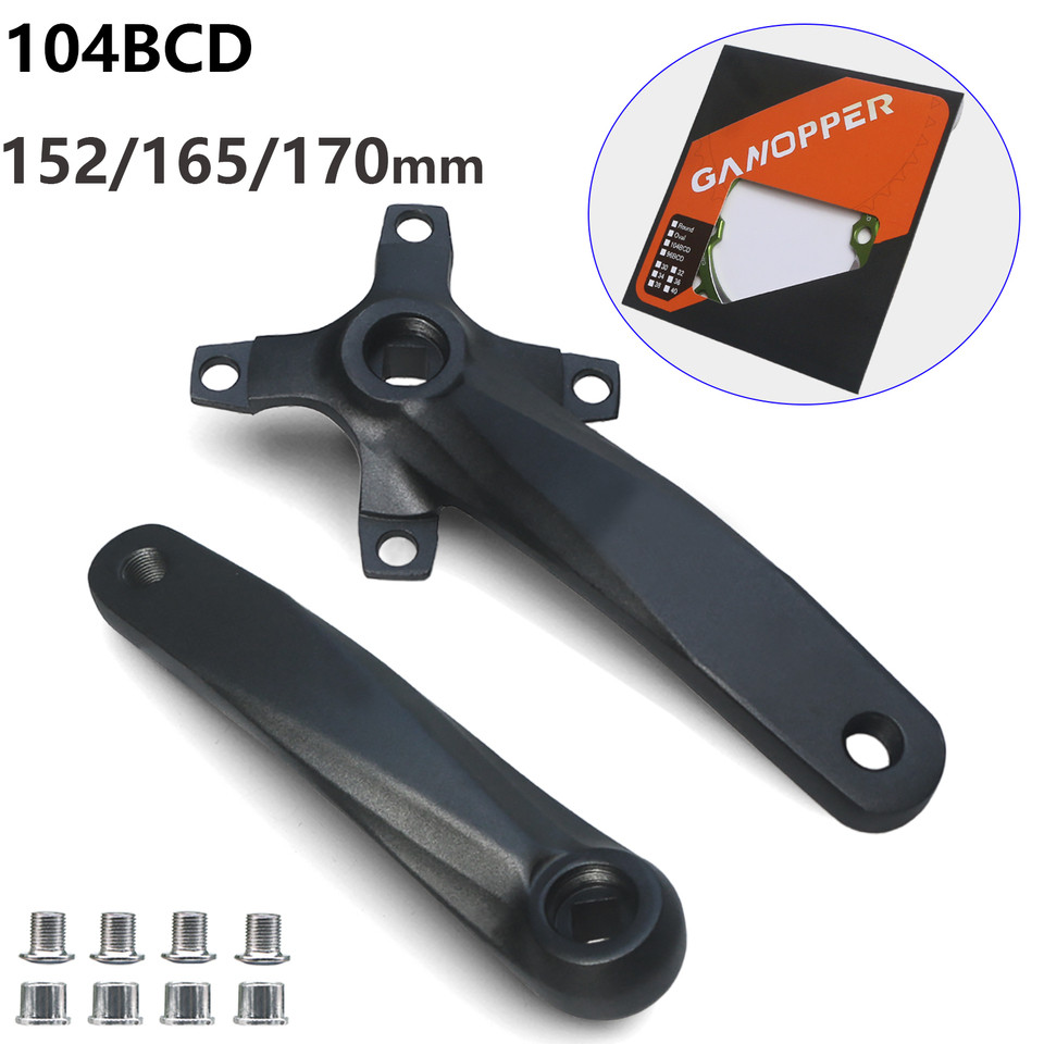 Bicycle Square Hole Sprocket 104BCD 152mm/165mm/170mm Crank Arms 32/34/36/38/40/42T Narrow Wide Chai