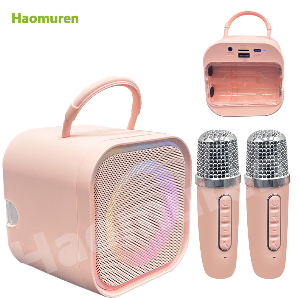 Haomuren Mini Karaoke Machine for Kids Girls  Portable All in one Bluetooth Karaoke Speaker with 2 m