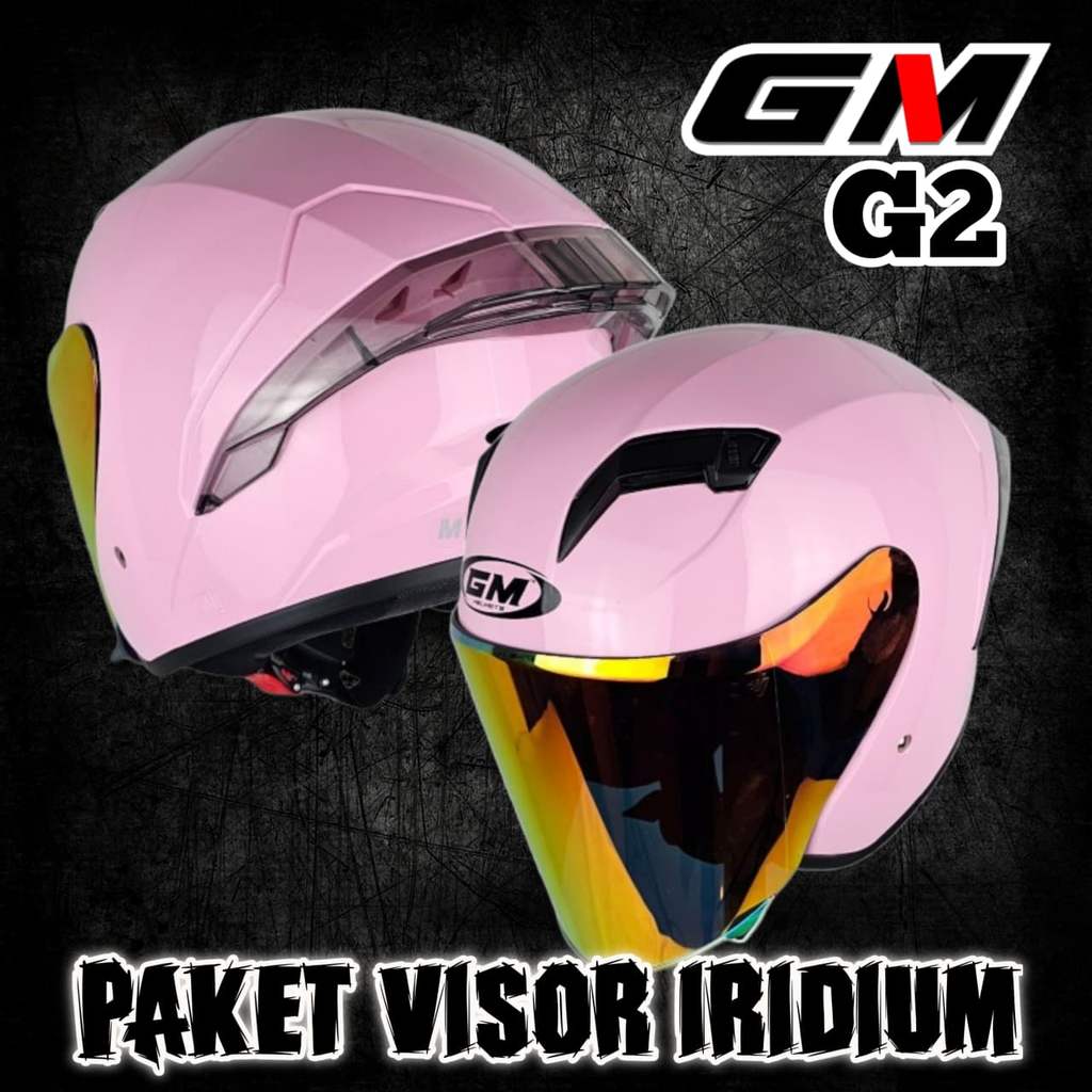 HELM GM G2 SOLID | PINK OR| G-2 SINGLE VISOR | SNI ORIGINAL VISOR IRIDIUM