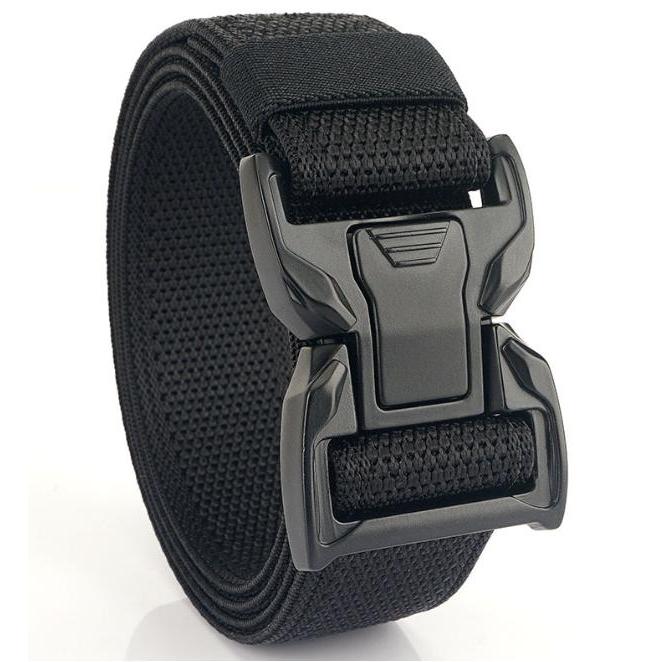 berkahlistrik store Bitzen Ikat Pinggang Pria Nylon Canvas Quickly Unlock SAbuk Tactical Gesper Abu 