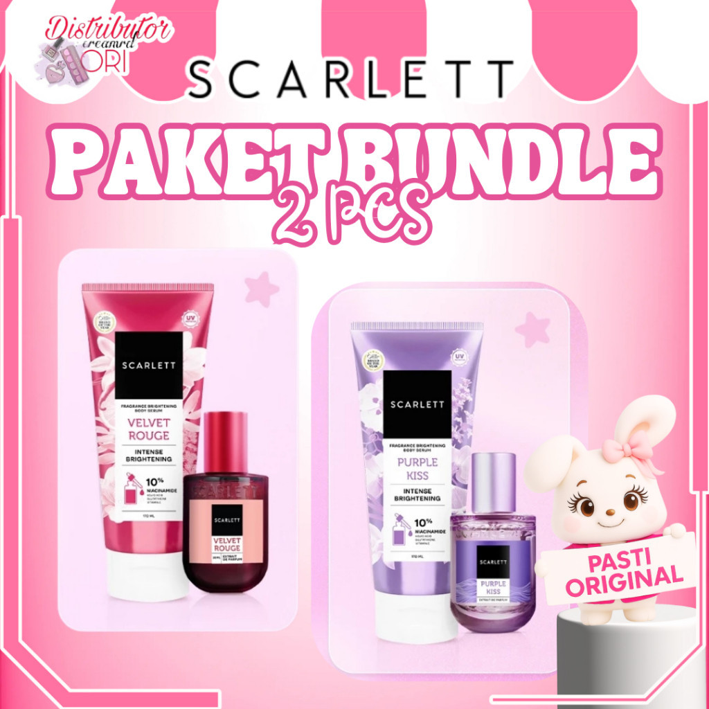 [PAKET BUNDLE] BUNDLING Scarlett Fragrance Brightening Body Serum 170ml & Scarlett Whitening Extrait