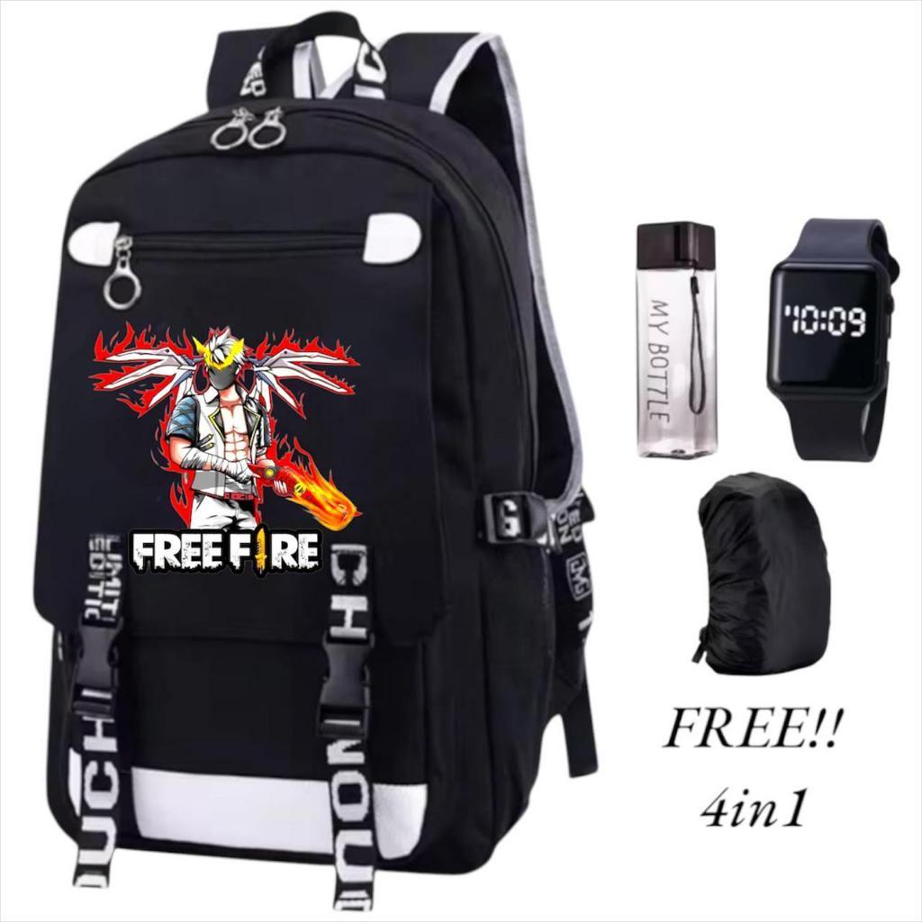JBS - Tas Ransel Free Fire-Backpack Free Fire Gaming-Tas Sekolah Free Fire Anak-Tas Ransel Karakter 
