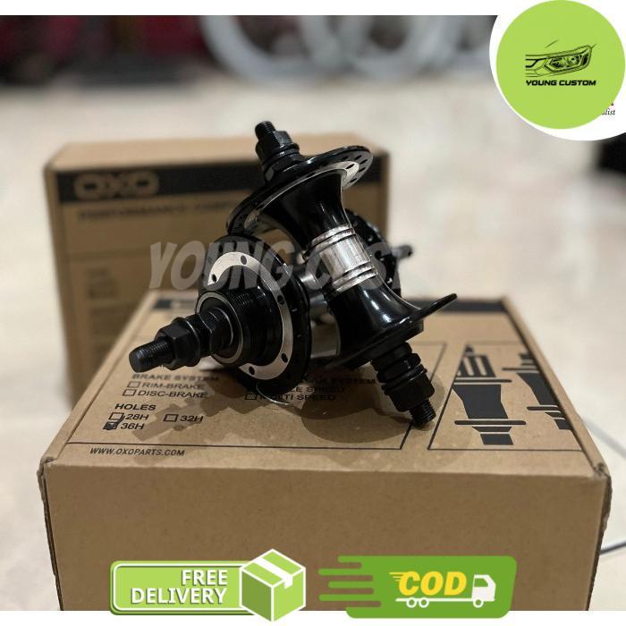 OXO HB-432 BMX Hub 36H Bearing Hub Freehub Sepeda BMX - Black -young