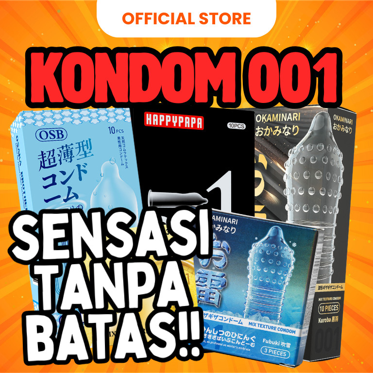 GC Kondom 001 Ultrathin Premium Bergerigi Berduri Dotted Original Aman - Privasi Aman