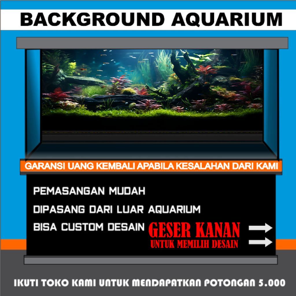 sticker aquarium wallpaper background aquarium 3d belakang hiasan aquarium aquaspace
