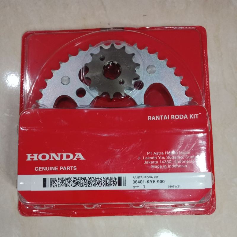 GEAR GIR RANTAI SET KYE MEGAPRO NEW MONOSHOCK 2010-2014 ORIGINAL ORI ASLI HONDA AHM 06401-KYE-900