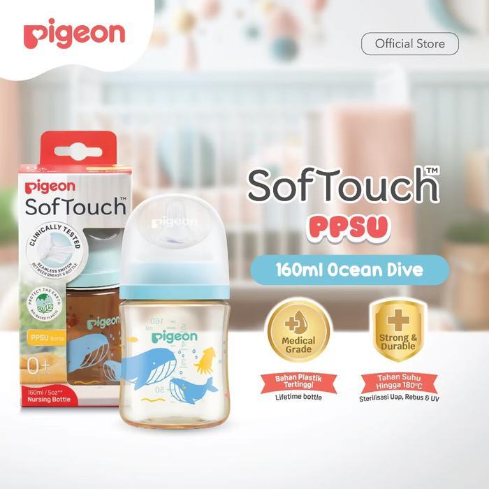 (New)Botol Pigeon PPSU ORIGINAL 100% Biomass-PPSU Wide Neck 160ml 240ml with SofTouch Nipple/Botol S