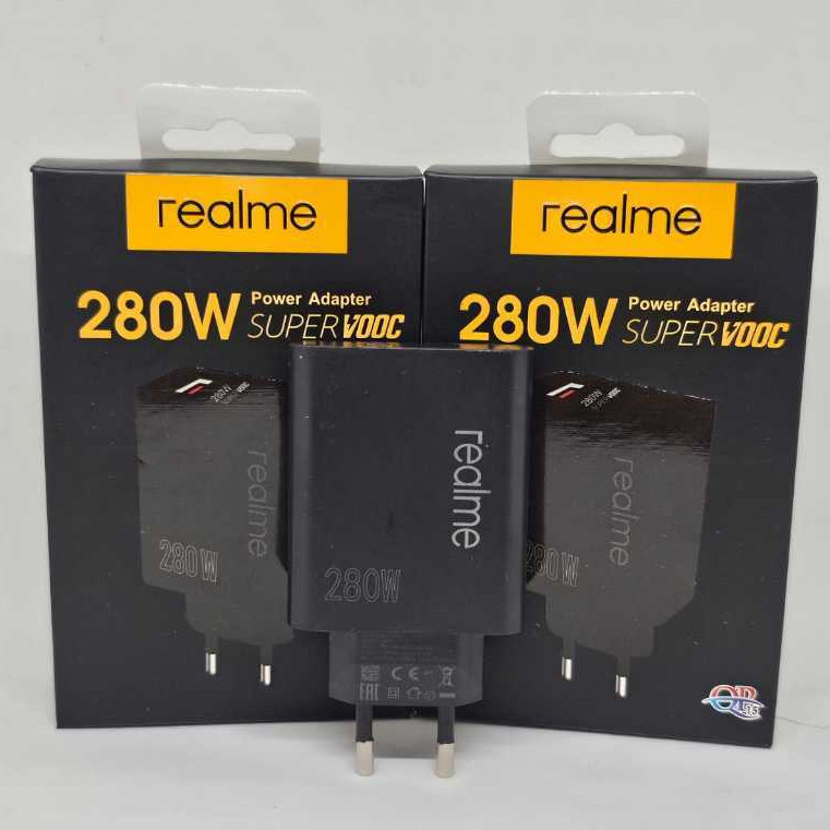 Kepala Charger Realme Black 280W Adapter Charger Super VOOC Fast Charging ML