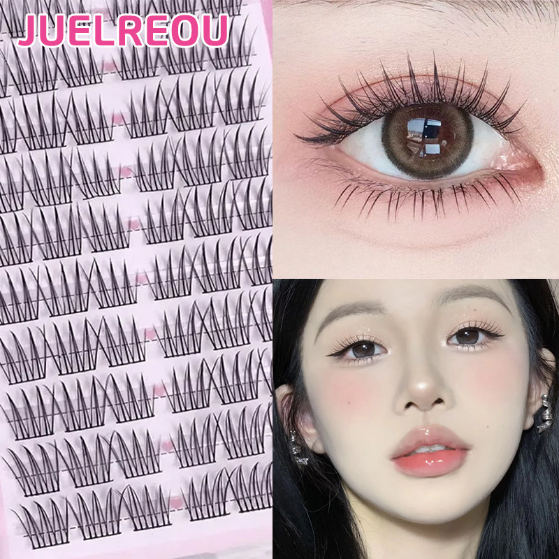 Pemasangan Mudah Tanpa Lem  Bulu Mata Palsu Korea Natural Segmentasi Untuk Tampilan Manis Bulu Mata 