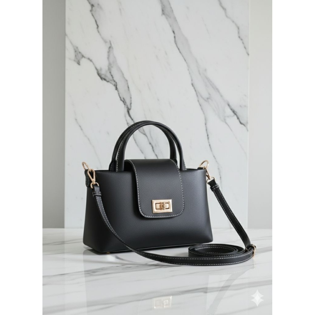 Hanggia Bag by Wina - Handbag Wanita tas tenteng POLOS terbaru kulit sintetis PU Korean Style