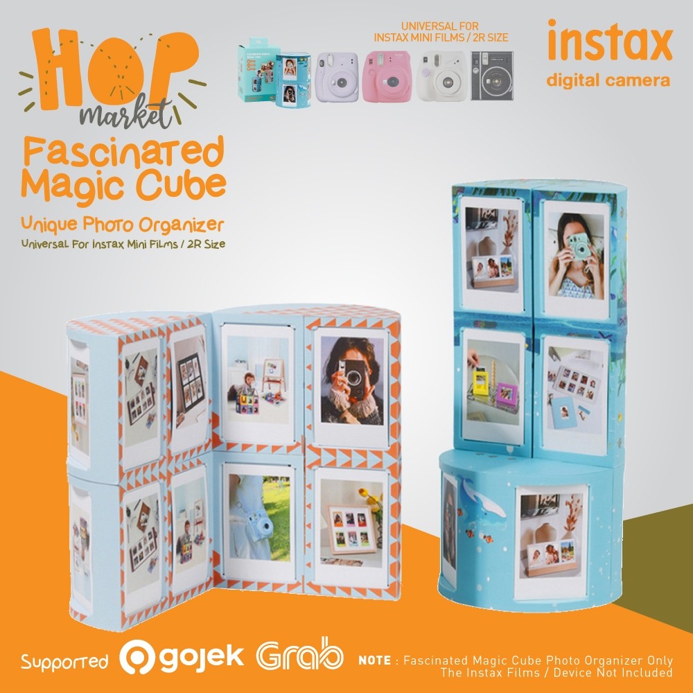 Photo Magic Cube DIY Rak Album 24 Foto 2R / Instax Mini / Polaroid Frame Stand Fascinated Multifungs