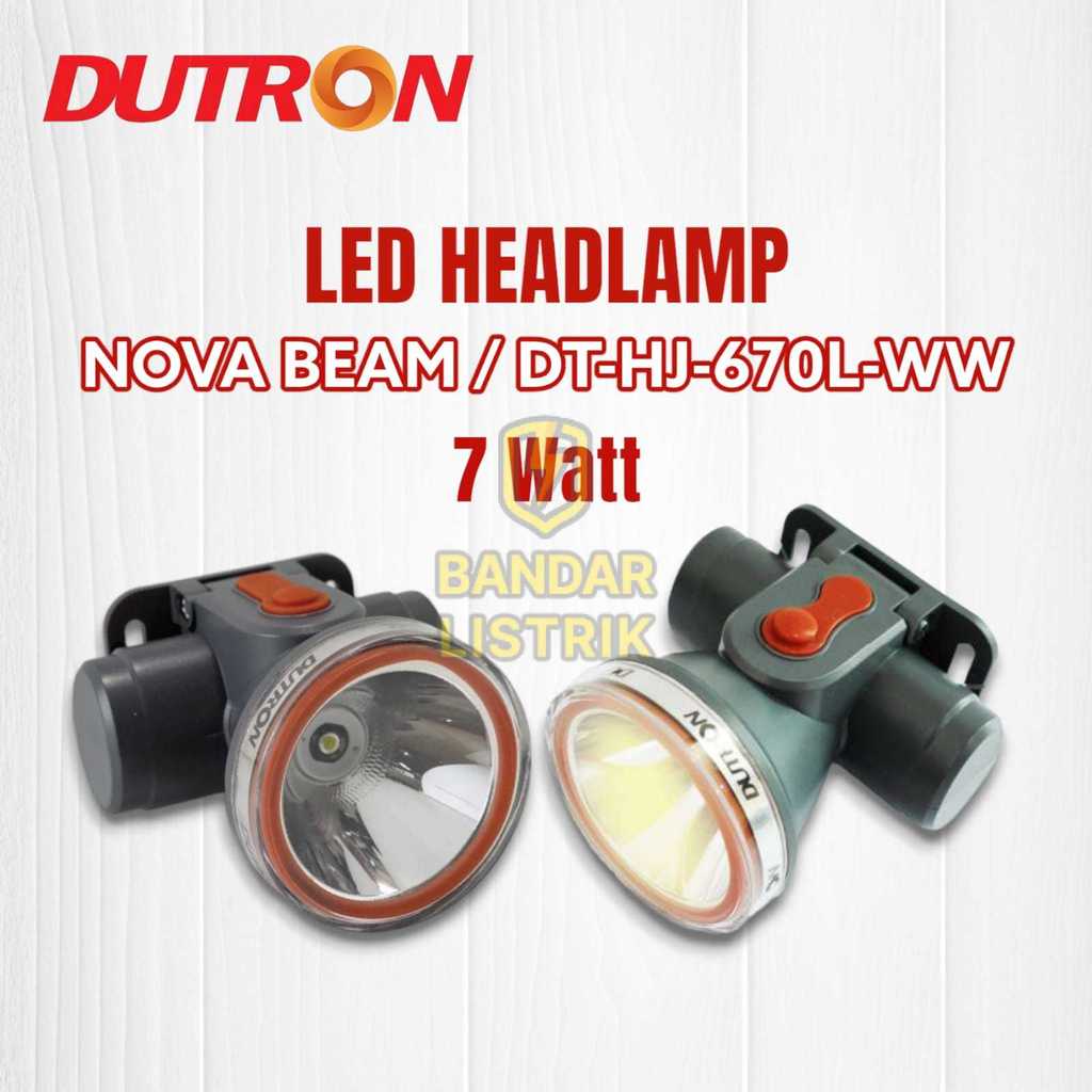 DUTRON Senter Kepala / Headlight / Headlamp LED 7W Putih / Kuning Warm White