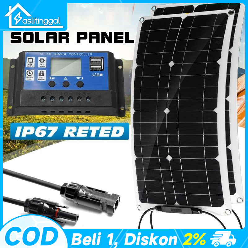 Panel Surya Set 12V/24V USB Panel Surya Solar Panel 60W / 100W/ 120W/ 150W Monocrystalline Waterproo