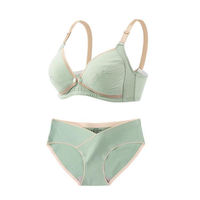 MomsyCo Set Bra Menyusui Katun Murni Bra Anti Kendur Untuk Ibu Hamil Pakaian Menyusui Pasca Melahirk