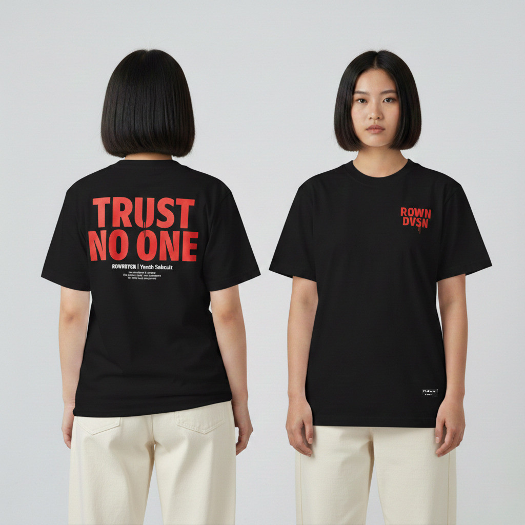 Rown Division Kaos Pendek || Dropperium Hitam T-Shirt