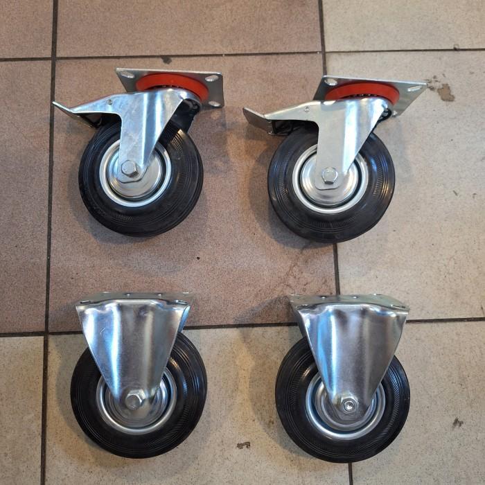Roda Etalase 5 Inch / Roda Troli / Roda Karet 1Set ( 2Rem 2Mati )