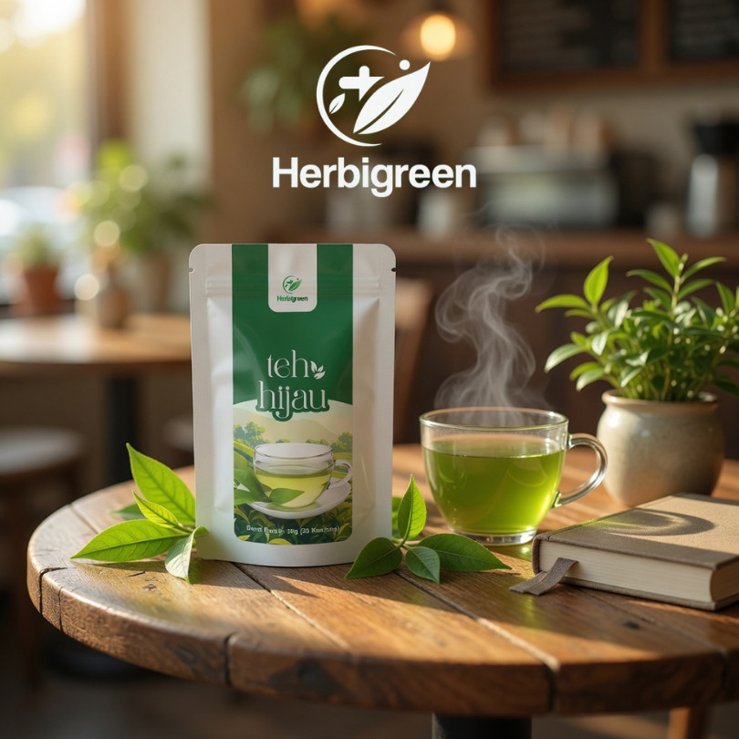 Teh Diet HERBIGREEN Herbal Slim Detox Body Drink Jati Cina Teh Hijau Premium Minuman Diet Membantu M