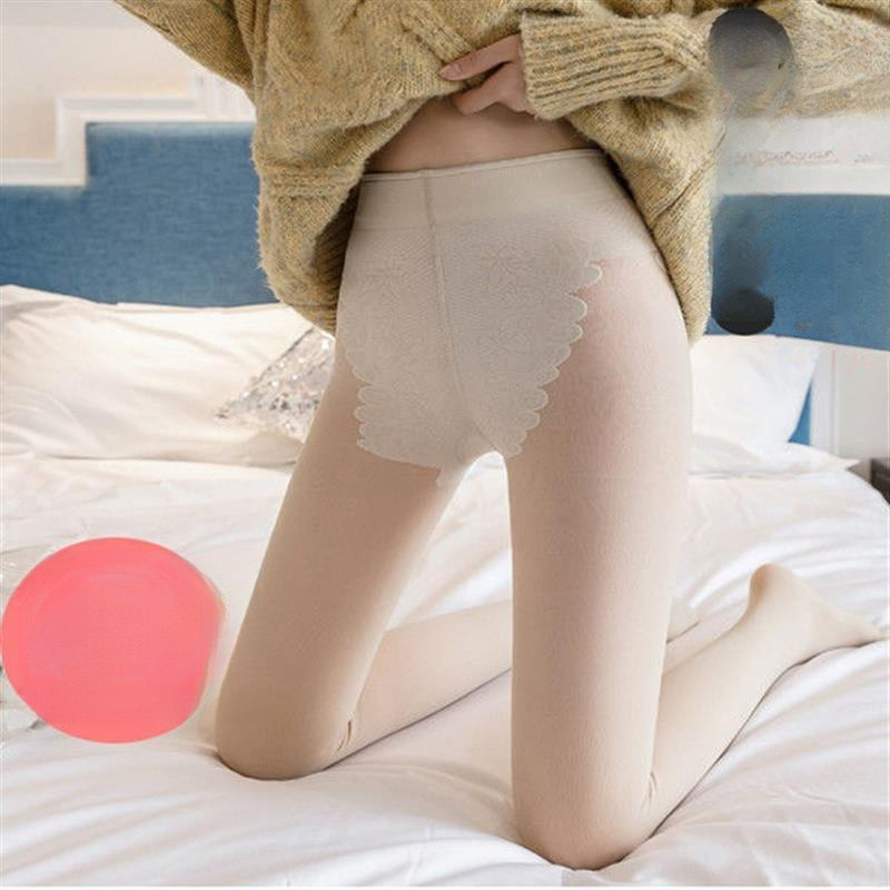 [Beruang kutub] Kaki telanjang wanita baru artefak bulu domba ketelanjangan tebal legging transpara
