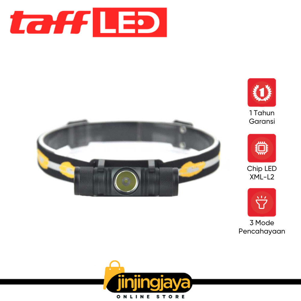 TAFFLED Senter Kepala Headlamp Headlight LED XML-L2 800 Lumens - D10-GCU2