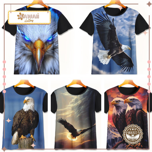 Kaos Elang 3D Keren | Kaos Hewan Elang | Baju Elang Murah Untuk Anak Umur 1-12 Tahun - Kawaii.clothe