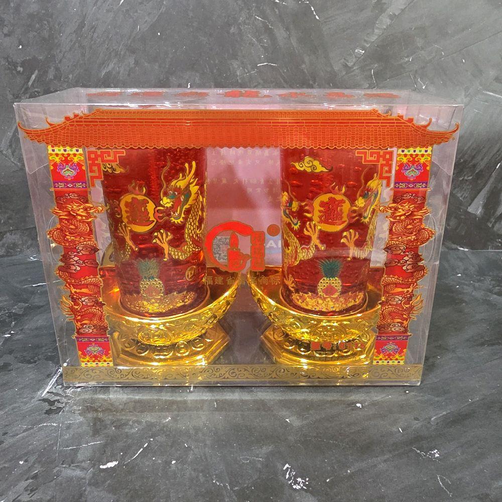 Lilin Jelly Motif Naga Imlek/Lilin Jelly Merah  Sembahyang Imlek 120 jam 5 Hari Premium 8115 Import