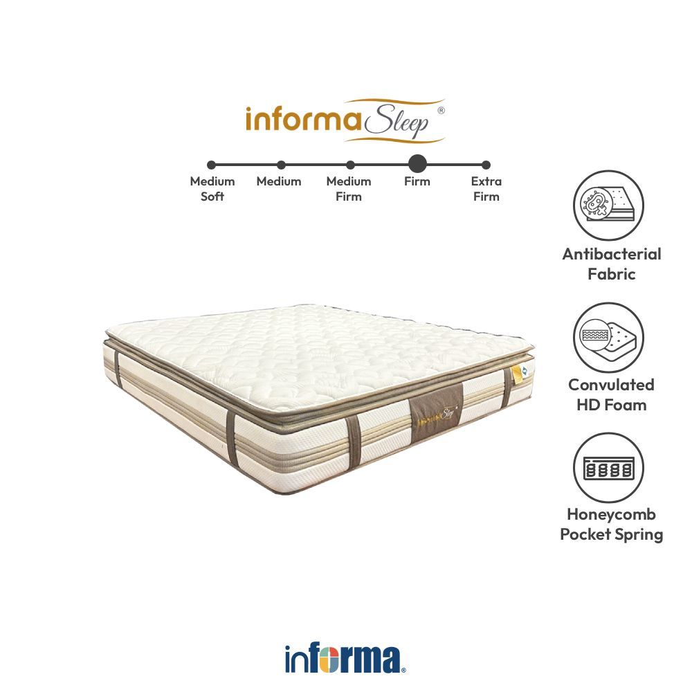 Informa Sleep 120x200x33 cm Ortholuxe Kasur Latex Pocket Springbed - Putih Mattress Latex Foam Matra