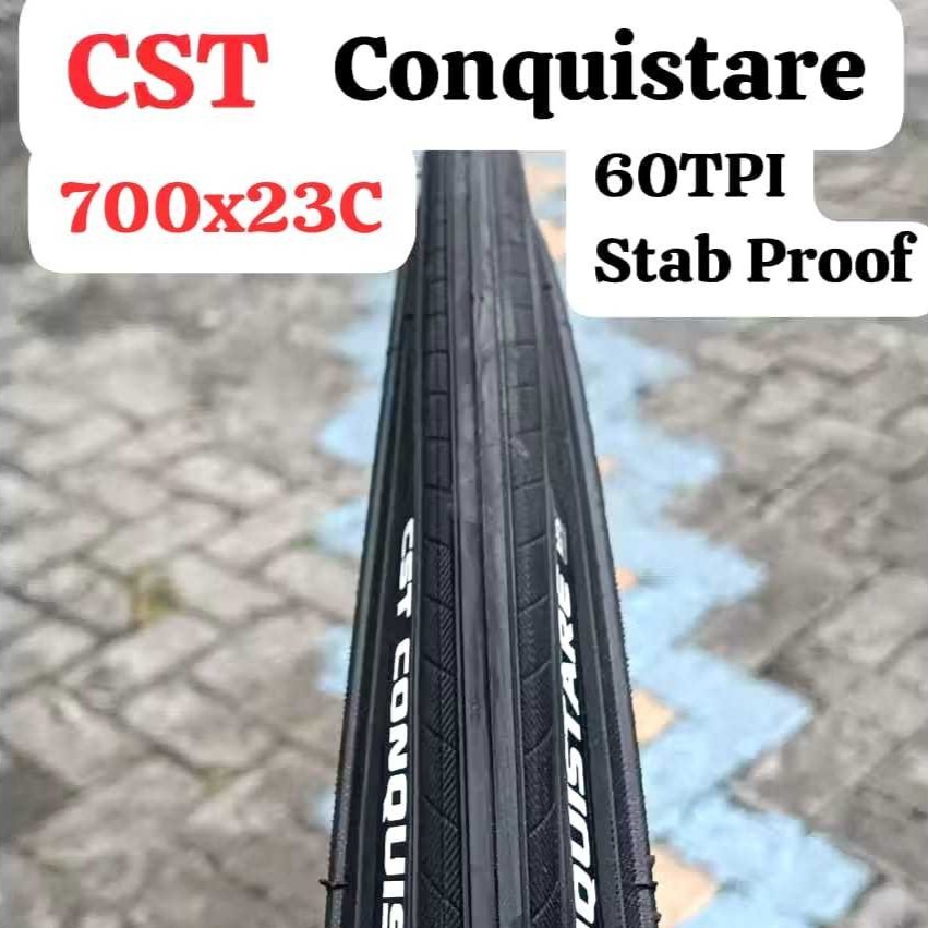 CST Conquistare Ban Luar Sepeda Road Bike 700x23c 700 x 23C Non Foldable Tire Kawat Wire Bead