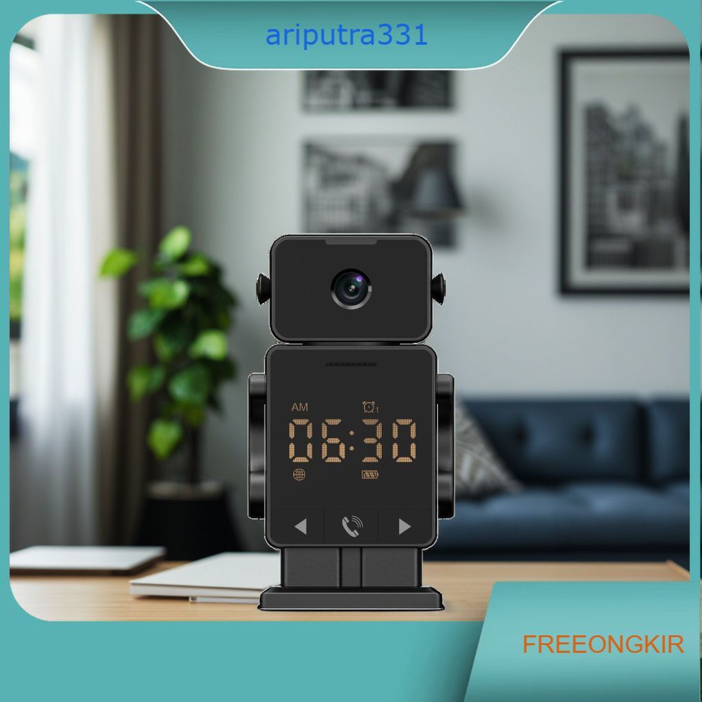 CCTV Black Robot / CCTV Smart Camera Black Robot / Kamera Pengintai WiFi 180° Full HD / CCTV WiFi Wi