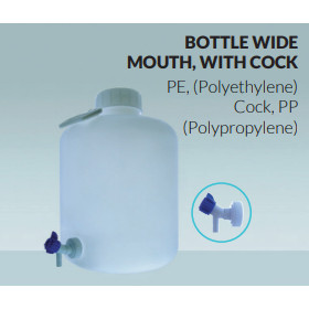 Bottle, with Wide Mouth, with cock, PE4-5334-01 AS ONE
