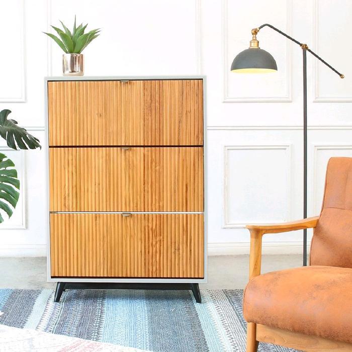 furniture rak sepatu minimalis lemari sepatu minimalis modern jati