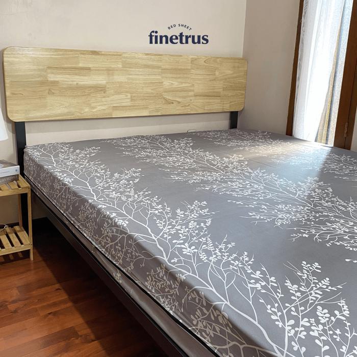 Finetrus - Sarung Kasur Resleting  160x200x30 - ALEA GREY
