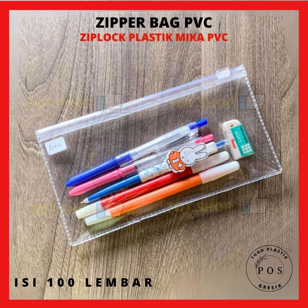 (100-LBR) PVC ZIPPER BAG Zip Lock Masker | Travel Pouch Ziplock ATK | Kantong Zipper Makeup Kosmetik