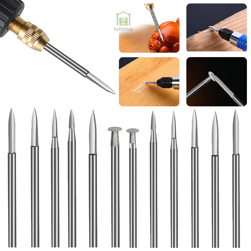 6PCS Mata Bor Kayu Kecil 2,35/3MM Untuk Ukiran Kayu, Ukiran Akar, Ukiran Kernel, Dll, Alat Listrik S