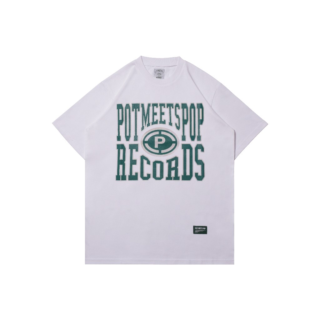 Pot Meets Pop Kaos Lengan Pendek - Pmp Records Tee White SS`25 - Tshirt