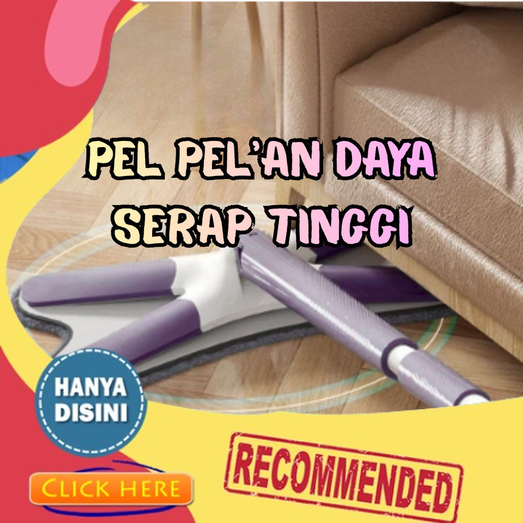 Bisa Cod Mop Pel Lantai Flexible / Alat Pel Lantai Praktis Peras Otomatis / Mop Pel Pelan Peras