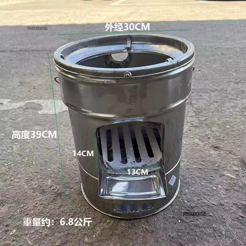 Chimeneas Energysaving Wood Stove Pot Stainless Steel Rural Heating Stove Picnic Barbecue Fire Wood 