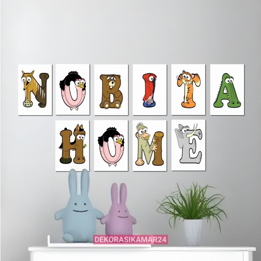 Poster dinding huruf abjad Hiasan kamar anak Pajangan Wall decor
