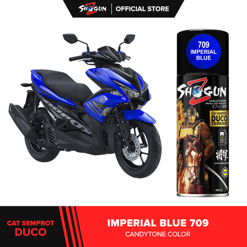Cat Semprot Motor Shogun Z Paint Imperial Blue 709 - Warna Biru Candy Movistar cat semprot aerosol p