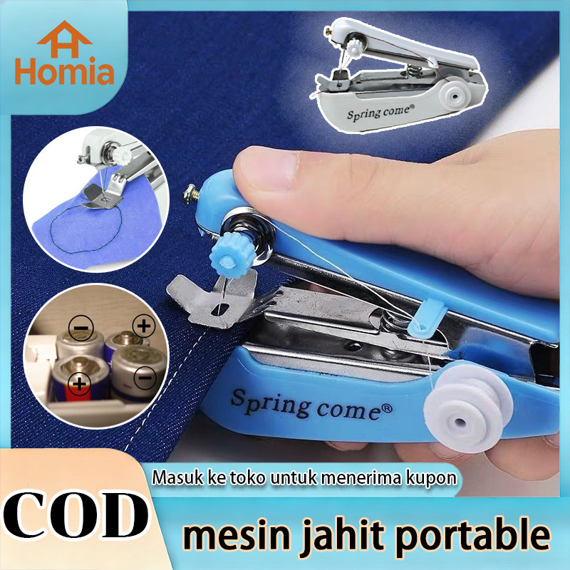 -HOMIA- Mesin Jahit Mini Cordless Portable - Handy Stitch Praktis untuk Pakaian & Kain
