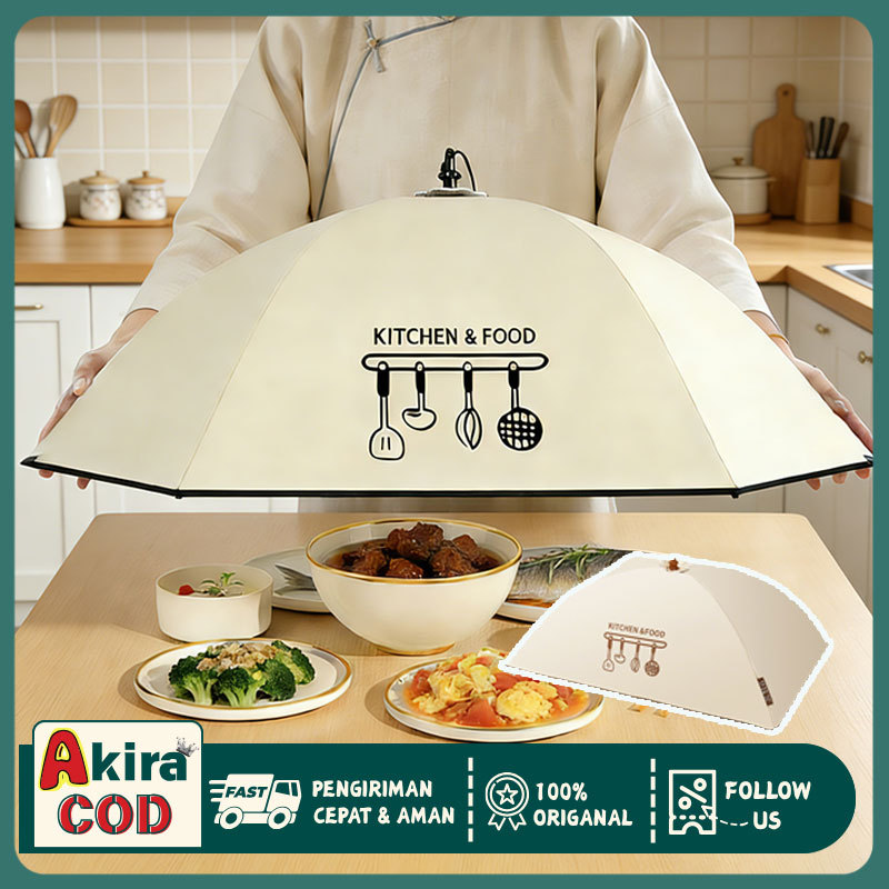 Jumbo Penahan Panas Food Cover Besar Anti Serangga Pentutup Tudung Saji Lipat Tahan Panas Aluminium 