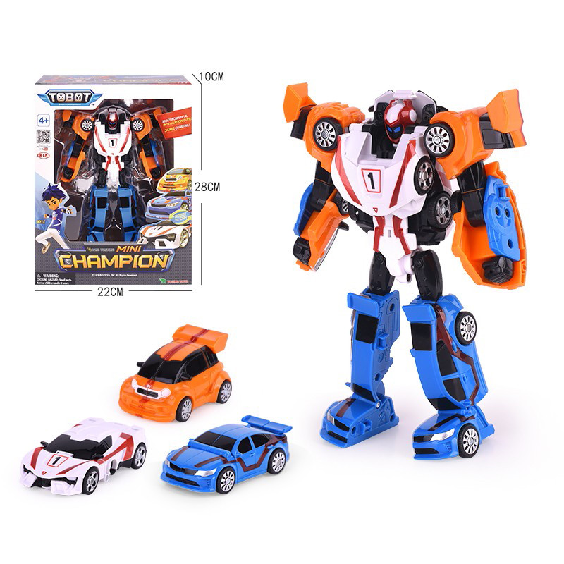 3 IN 1 Mini Tobot Transformation Robot Toys Korea Cartoon Brothers Anime Tobot Deformation Car Engin