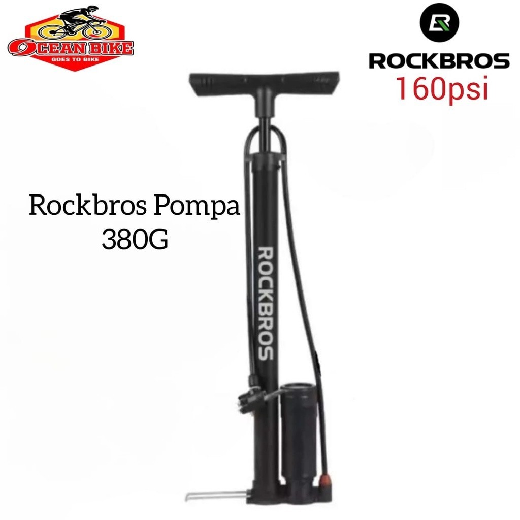 TergacorROCKBROS Pompa Ban Sepeda Motor Bola 380G 160 PSI Road Bike Mtb Pentil Presta Schrader Free 